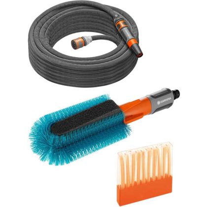 GARDENA Cleansystem fietswasset, met fietsborstel, slang en zeepstaafje wasborstel