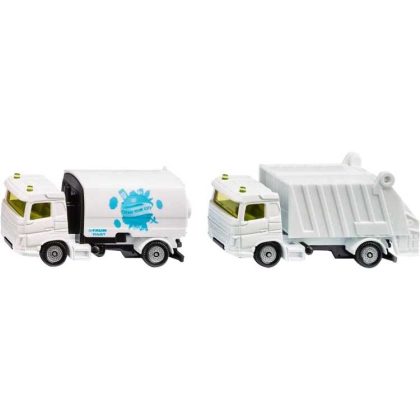 SIKU Veegmachine en vuilniswagen modelvoertuig