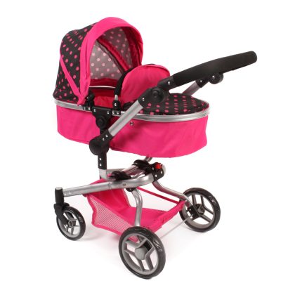 Combi-poppenwagen Yolo - Pink Zwart