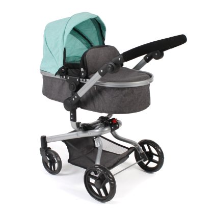 Combi-poppenwagen Yolo - Antraciet Mint