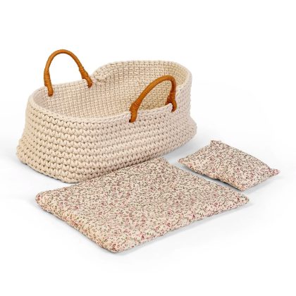 byASTRUP Gebreide poppenreiswieg - 35 cm