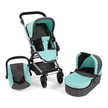 Bayer Chic 2000 Combi-poppenwagen Fides 3-in-1 - Antraciet Mint