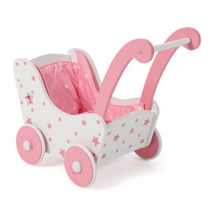 Bayer Chic 2000 Houten poppenwagen Pink Stars