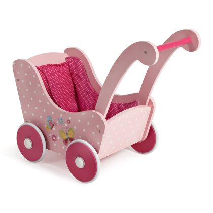 Bayer Chic 2000 Houten poppenwagen Vlinder Roze