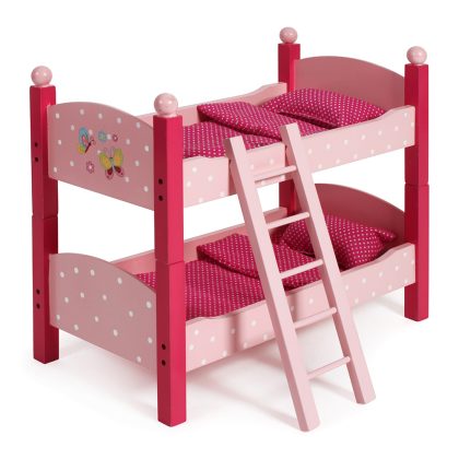 Bayer Chic 2000 Houten Poppen Stapelbed - Vlinder Roze