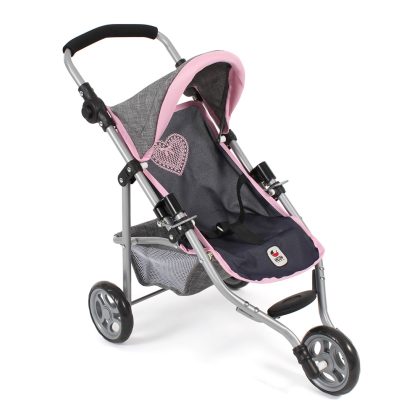 Poppenwagen Jogger Lola - Melange Navy Grijs