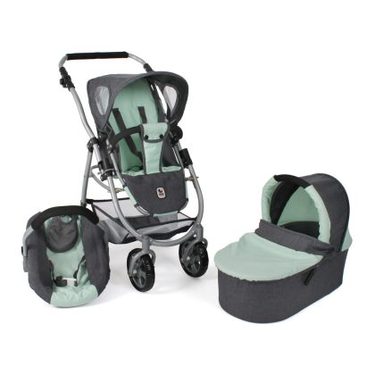 Combi-poppenwagen Emotion All in 1 - Melange Antraciet Mint