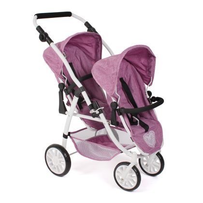 Tweeling Poppenwagen Vario - Pink Jeans