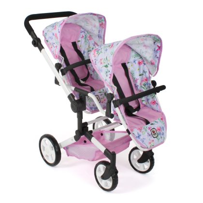 Bayer Chic 2000 Tweeling Poppenwagen Linus Duo - Flowers