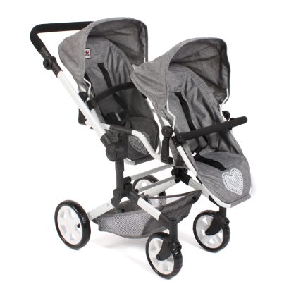 Bayer Chic 2000 Tweeling Poppenwagen Linus Duo - Grey Jeans