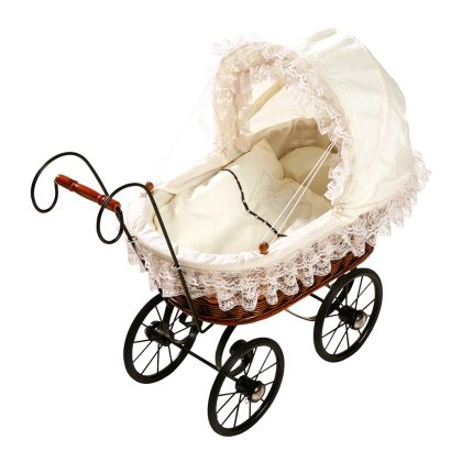 Vintage Rieten Poppenwagen Biedermeier stijl