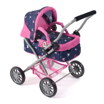 Bayer Chic 2000 Kleine Poppenwagen Smarty - Vlinders Navy Roze