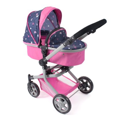 Bayer Chic 2000 Combi-poppenwagen Mika - Vlinders Navy Roze