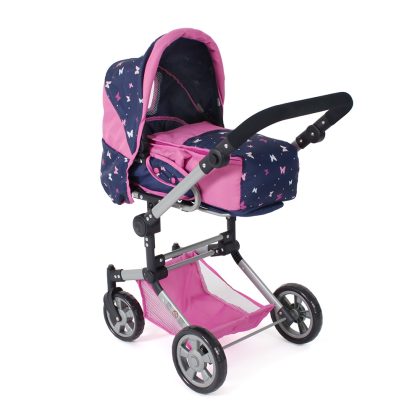 Bayer Chic 2000 Combi-poppenwagen Jara - Vlinders Navy Roze
