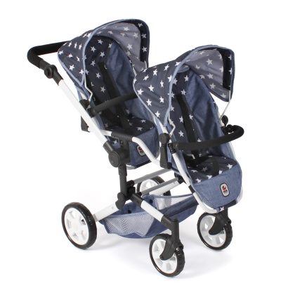 Bayer Chic 2000 Tweeling Poppenwagen Linus Duo - Stars Navy