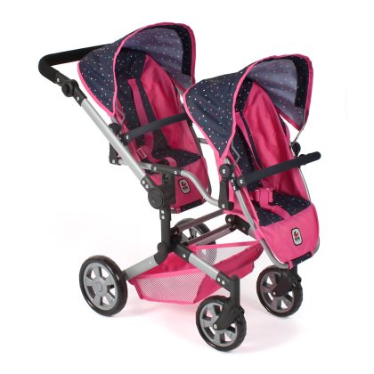 Bayer Chic 2000 Tweeling Poppenwagen Linus Duo - Confetti Pink