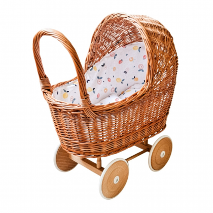 Hollie Rieten poppenwagen met kap - Summer Fruit