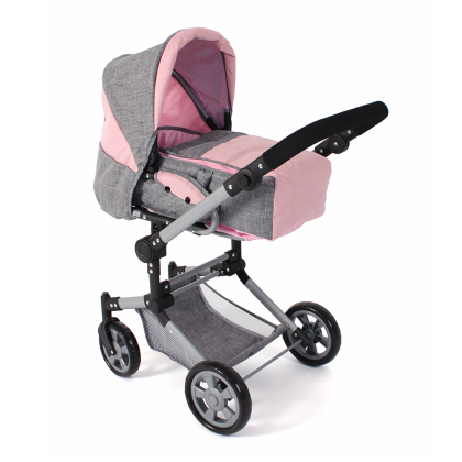 Bayer Chic 2000 Combi-poppenwagen Jara - Melange Grijs Roze