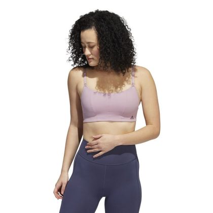 adidas Sportbeha Yoga Studio Light Support - Roze Dames