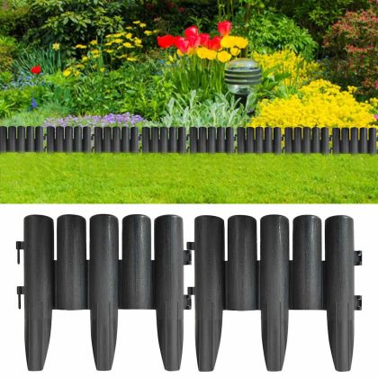 VidaXL Gazonranden 36 st 10 m pp antracietkleurig