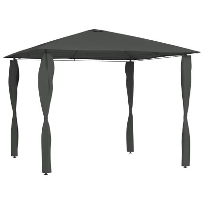 VidaXL Prieel met paalhoezen 160 g/m² 3x3x2,6 m antracietkleurig