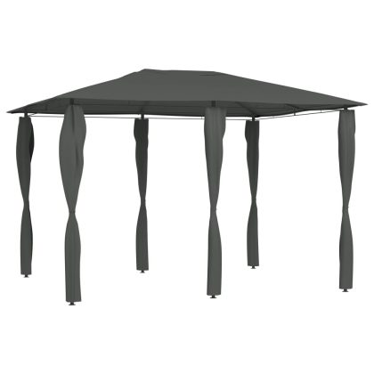 VidaXL Prieel met paalhoezen 160 g/m² 3x4x2,6 m antracietkleurig