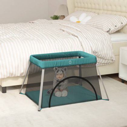 VidaXL Babybox met matras linnen groen