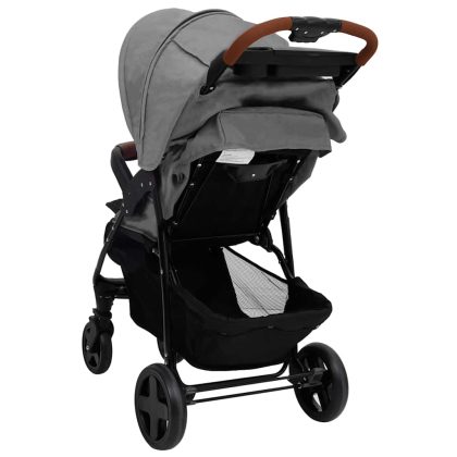 VidaXL Kinderwagen 2-in-1 staal lichtgrijs
