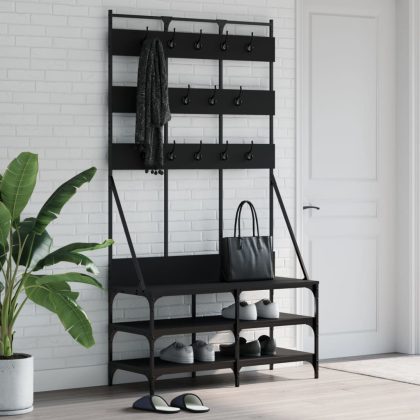 VidaXL Kledingrek met schoenenrek 100x40x184 cm zwart
