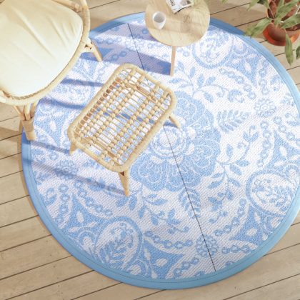 VidaXL Buitenkleed arakil ø160 cm polypropeen babyblauw