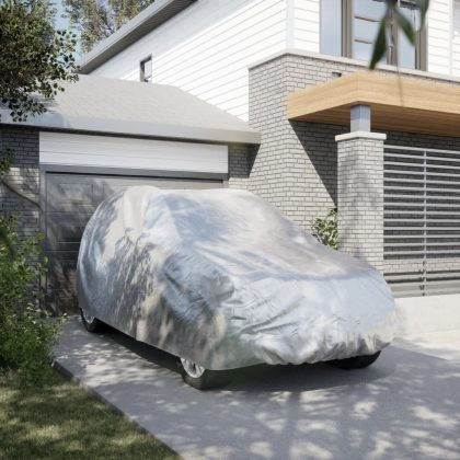 VidaXL Autohoes voor suv met gespriemen l volledig peva zilverkleurig