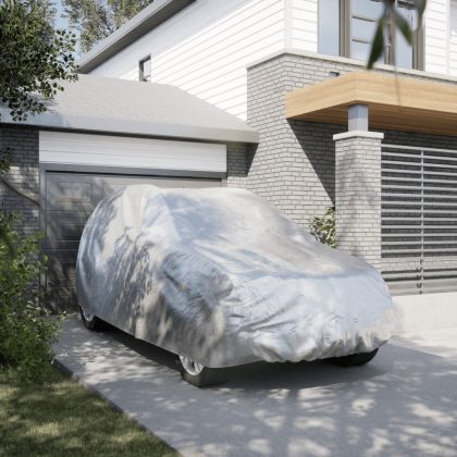 VidaXL Autohoes voor suv met gespriemen xl volledig peva zilverkleurig