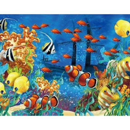 Merkloos 3D koelkast magneetje onderwaterwereld