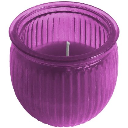 Merkloos Citronella kaars - 7,5 cm - paars - buiten
