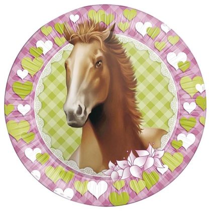 Haza Paarden themafeest wegwerpbordjes - 16x - 23 cm