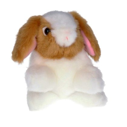 Nature Planet Pluche knuffel konijn bruin/wit 18 cm