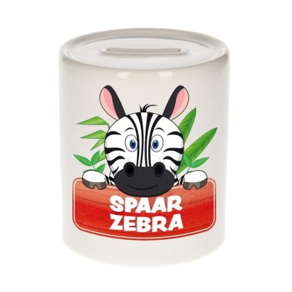 Bellatio Decorations Spaarpot van de spaar zebra Paddy 9 cm
