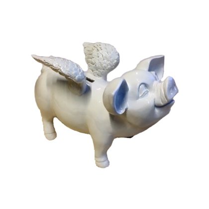 Stone Lite Spaarpot varken met vleugels 25 cm