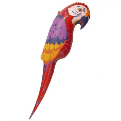 Widmann Opblaas papegaai - 120 cm - rood - hawaii