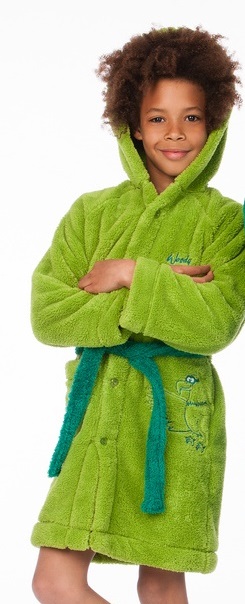 Woody kinderbadjas lime-4 jaar
