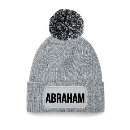 Bellatio Decorations Abraham muts met pompon unisex one size - Grijs