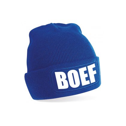 Bellatio Decorations Boef muts/beanie onesize unisex - blauw