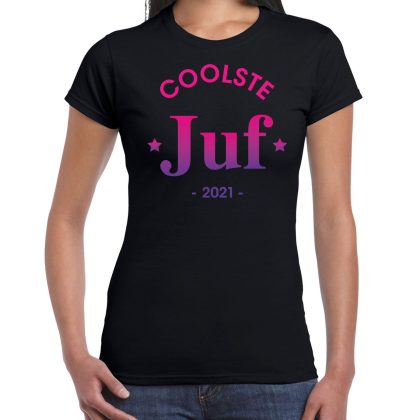 Bellatio Decorations Coolste juf 2021 cadeau t-shirt zwart dames