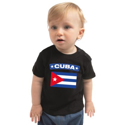 Bellatio Decorations Cuba t-shirt met vlag zwart voor babys