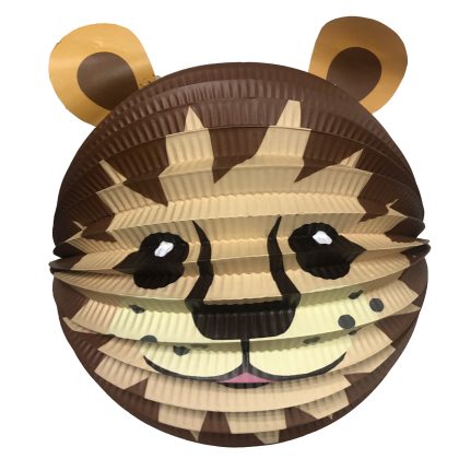 Haza Lampion leeuw - 20 cm - bruin - papier