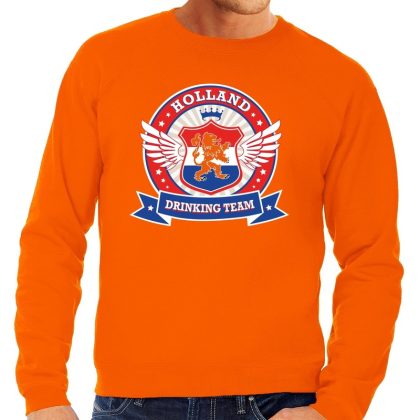 Bellatio Decorations Oranje Holland drinking team rwb sweater heren