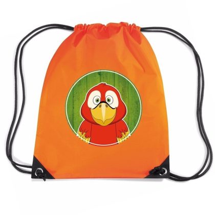Bellatio Decorations Papegaaien rugtas / gymtas oranje voor kinderen