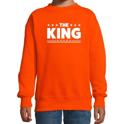 Bellatio Decorations The King tekst sweater oranje kids