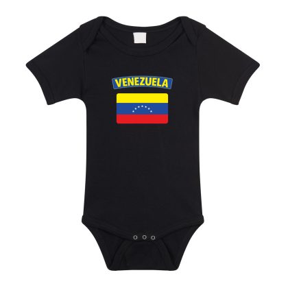 Bellatio Decorations Venezuela romper met vlag zwart voor babys