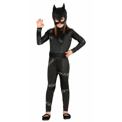Fiestas Guirca Zwarte kat/poes Halloween catsuit voor meiden